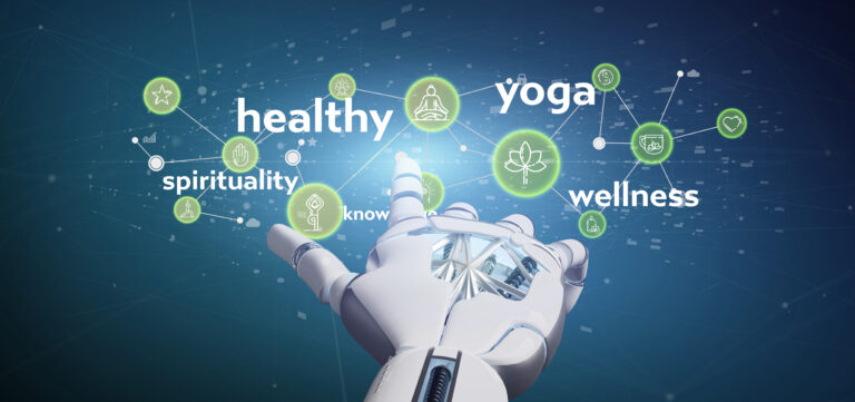 Conscious head icon on a color background